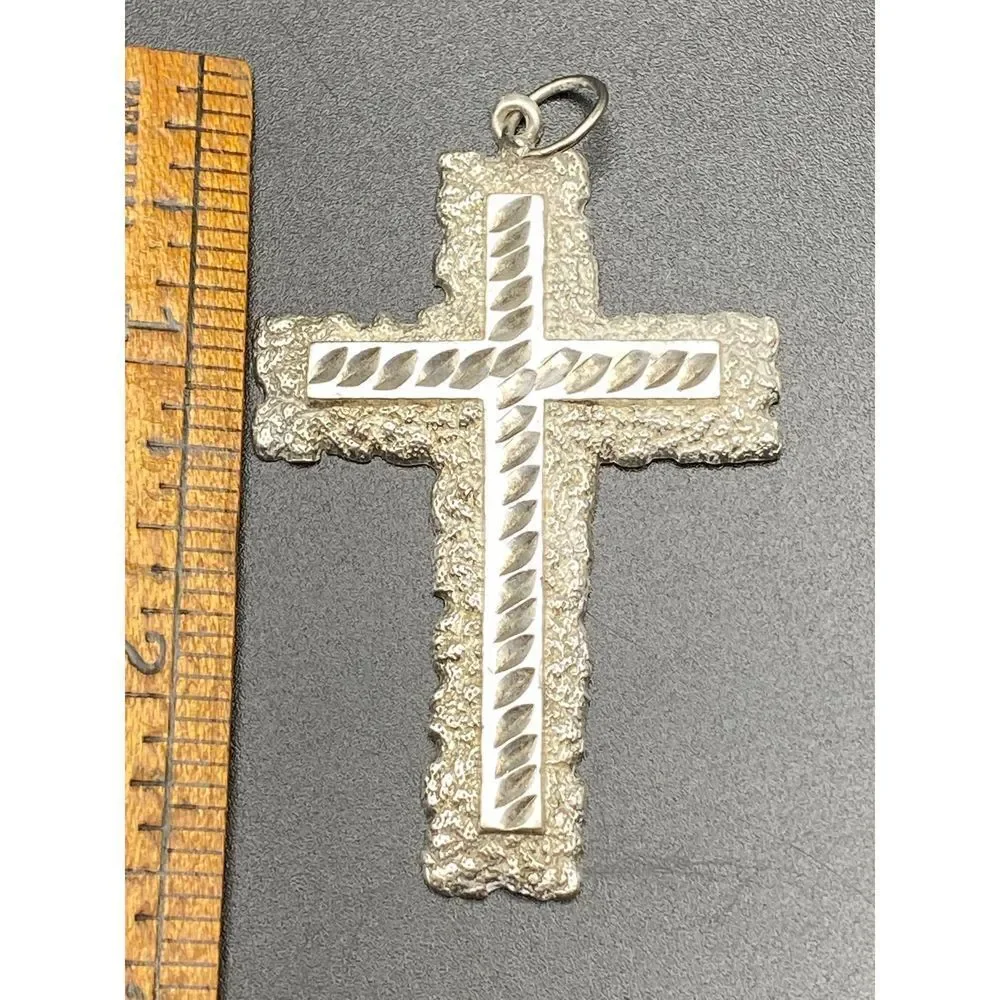 Berna Peci sterling silver 925 large cross crucifix pendant